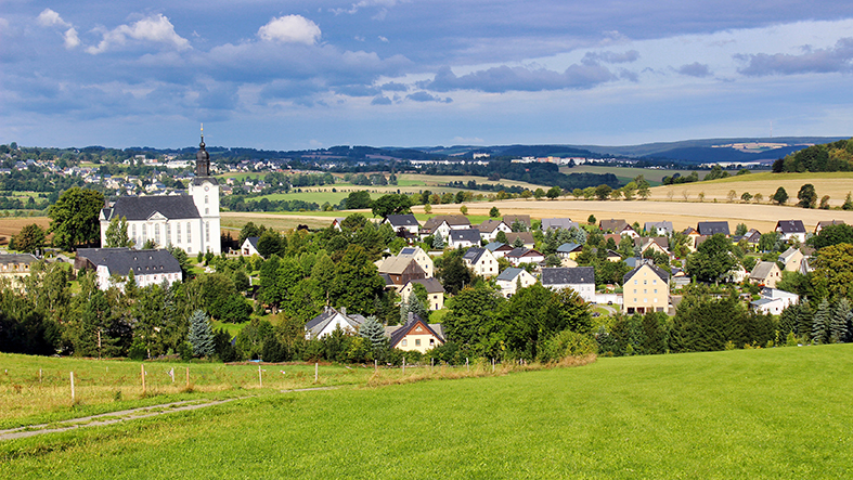 Blick auf Mildenau im Erzgebirge. Foto: Chris Bergau