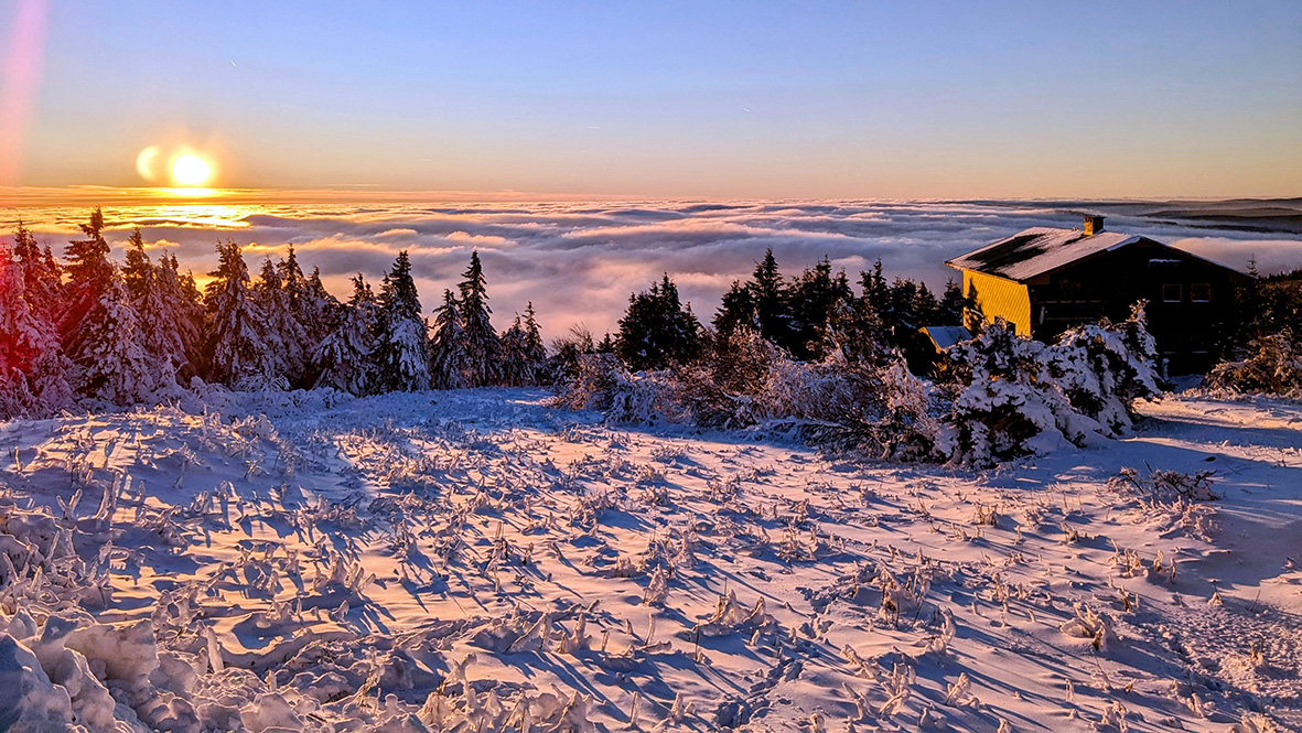 Sonnenuntergang am Keilberg. Foto: Chris Bergau